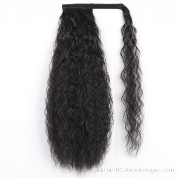 Aisi Hair Best Quality Afro Curly Kinky Black Color Sexy Ponytail For Black Women Drawstring Synthetic Ponytail Hair Extension